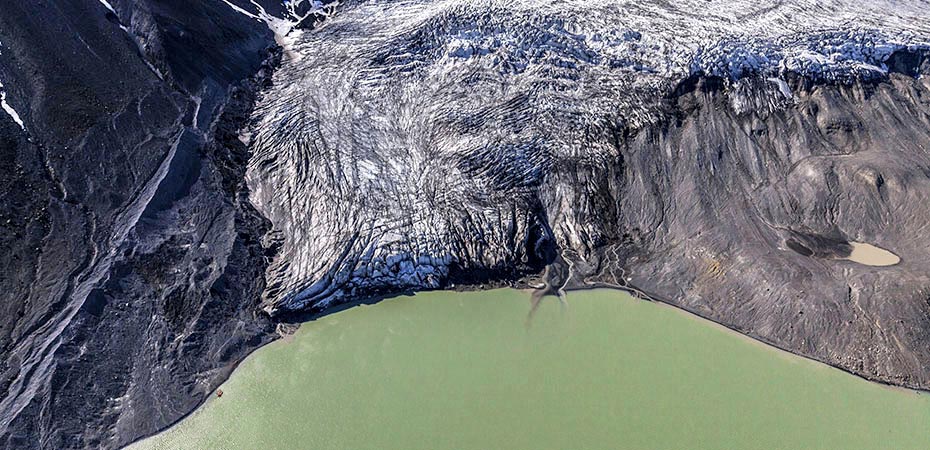 Luftbild des Langjökull-Gletschers