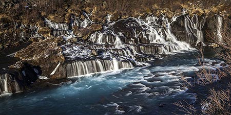 Hraunfossar, die Lava-Wasserfälle