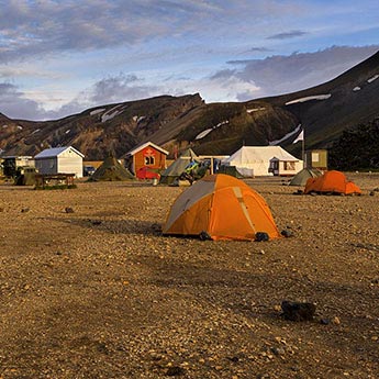 Der Campingplatz in Landmannalaugar