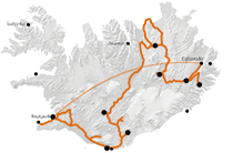 Island Karte Reiseroute